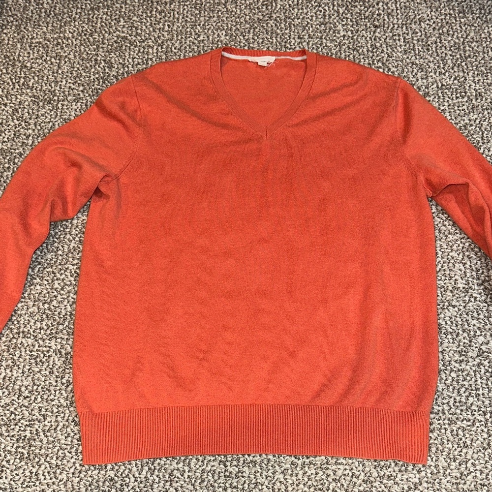 Gap Men's V-Neck Sweater Orange